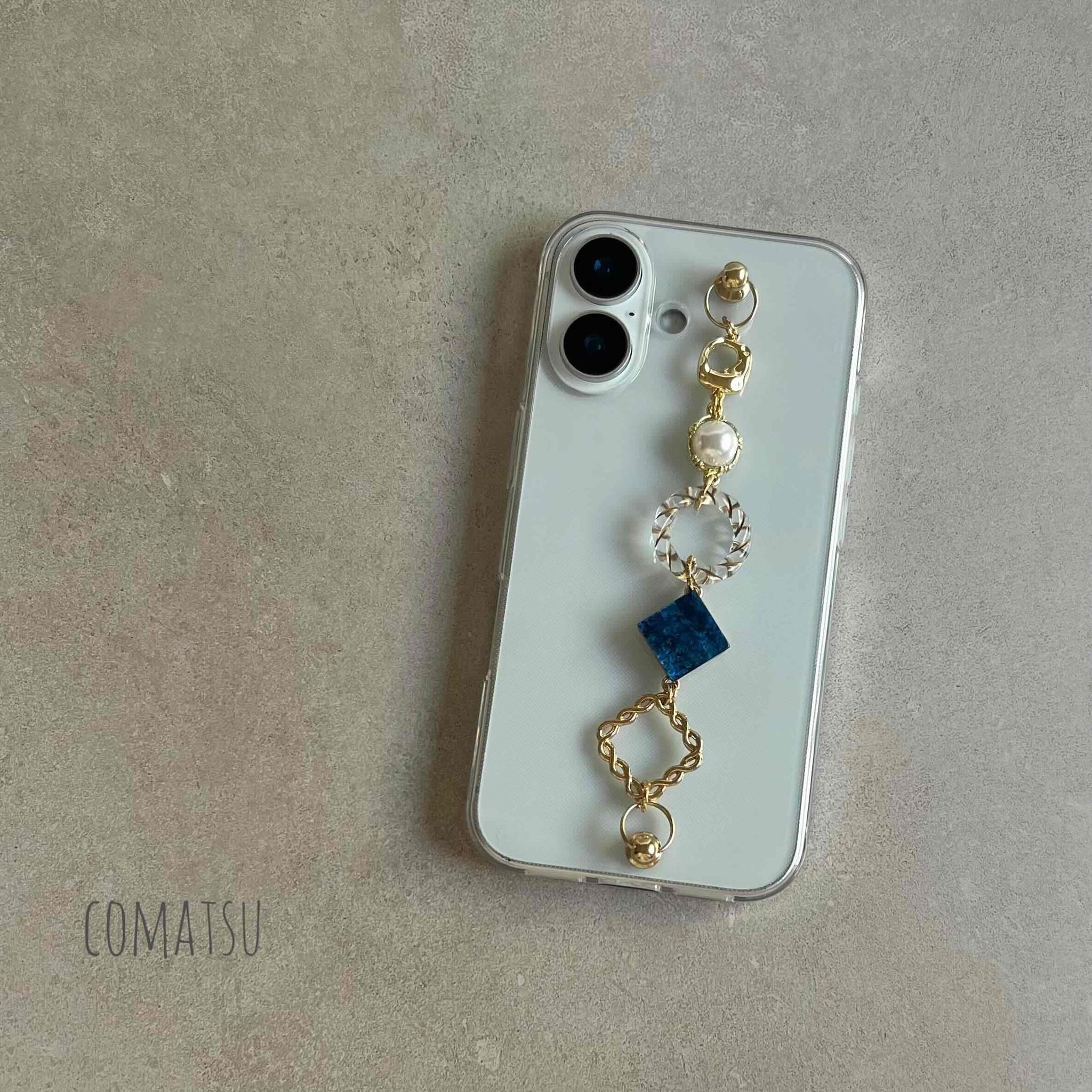 attract NAVY ハンドホルダースマホケース 落下防止ベルトストラップ付きスマホカバー | 6枚目